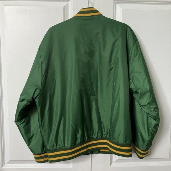 Aritzia TNA Stadium Jacket Womens L Green Bomber Satin Varsity - Picture 6 of 12
